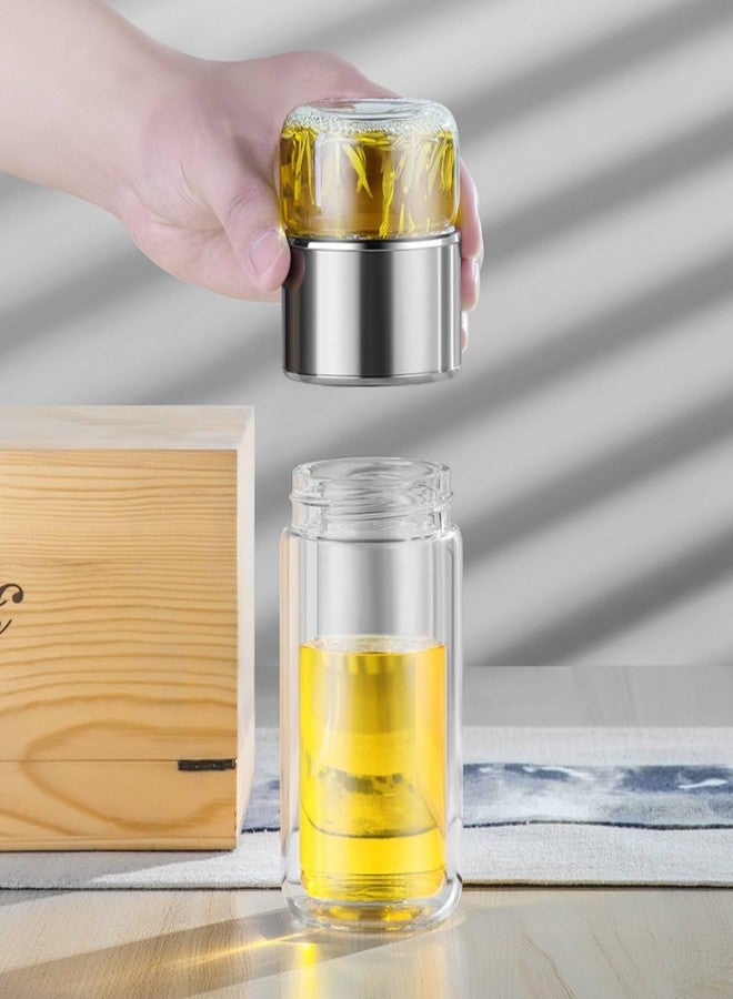 Niiyen Tea Infuser Bottle Glass Tea Tumbler with Infuser 420ml Double Layer Stainless Steel Leakage Proof Water Bottle for Loose Leaf Tea for Office Travel Home(Stainless steel) - Image 4