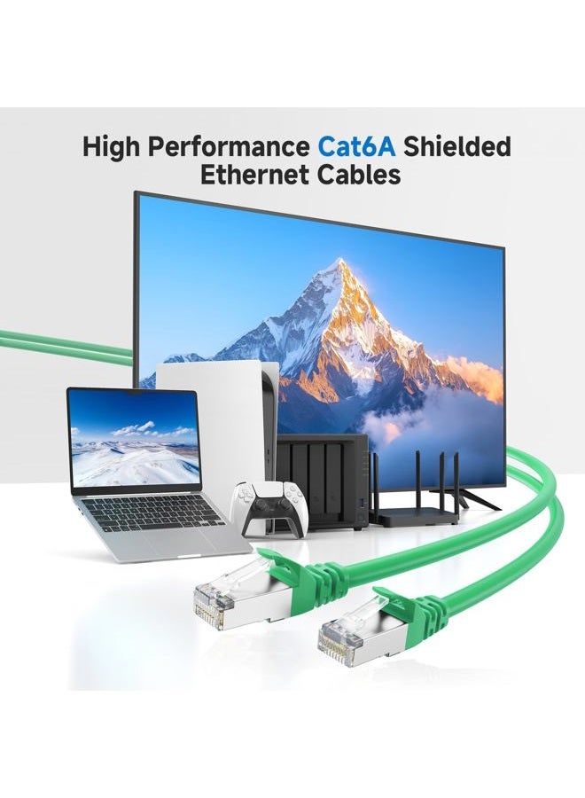 Cable Matters 10Gbps Snagless Shielded Cat 6A Ethernet Cable - 50ft, Cat 6A Cable, Cat6A Cord, Ethernet Cord, Green - Image 2