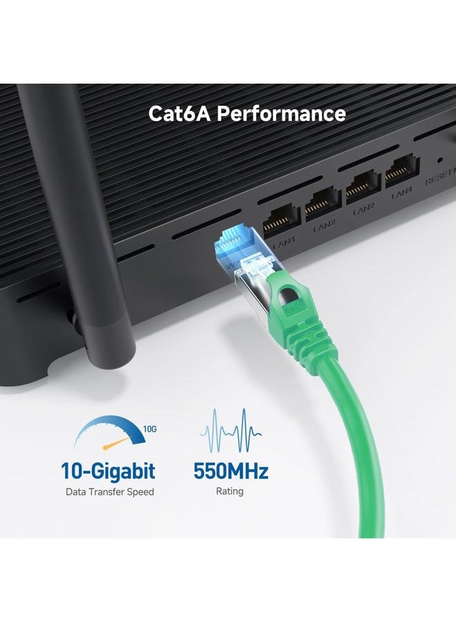 Cable Matters 10Gbps Snagless Shielded Cat 6A Ethernet Cable - 50ft, Cat 6A Cable, Cat6A Cord, Ethernet Cord, Green - Image 4