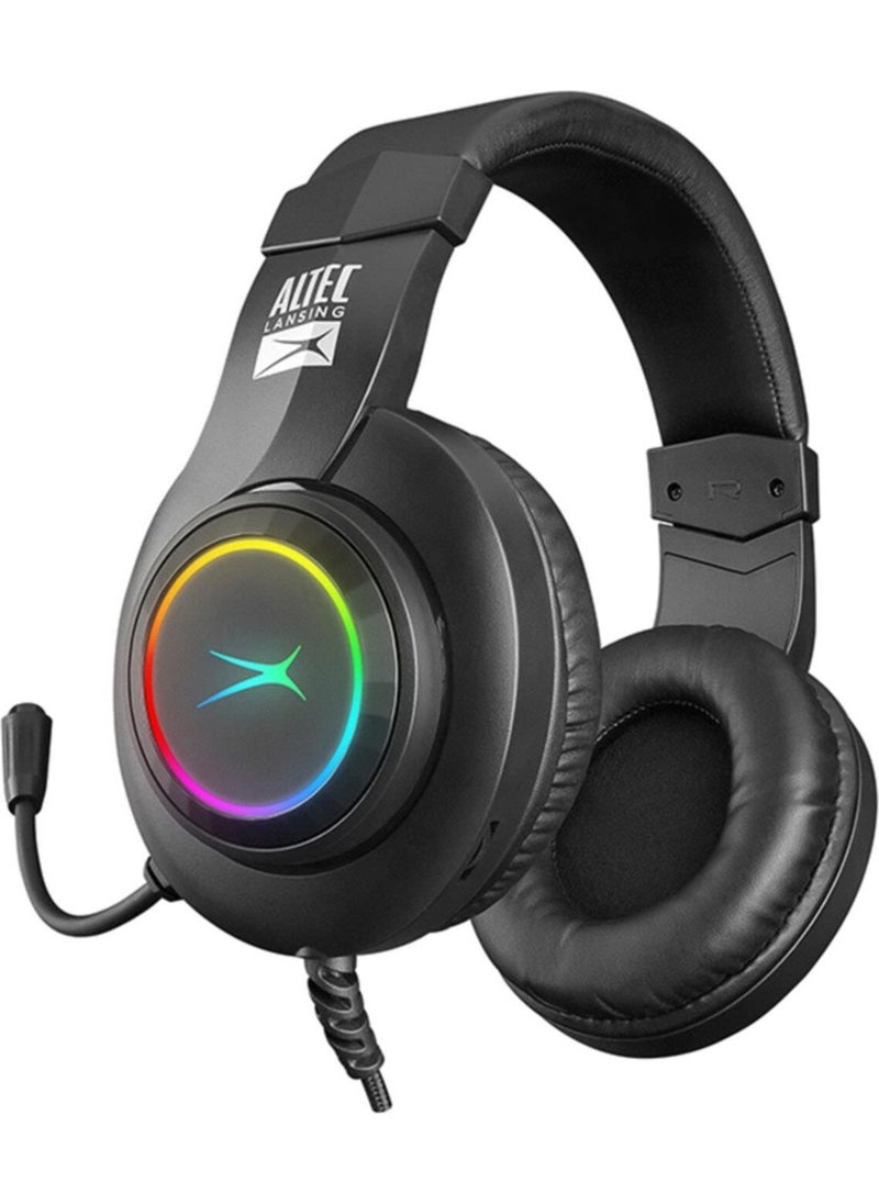 Altec Lansing - ALGH9602 PS4/xbox/mobile Compatible Microphone USB 3.5mm Jack Rainbow LED Light Gaming Headset - Image 1