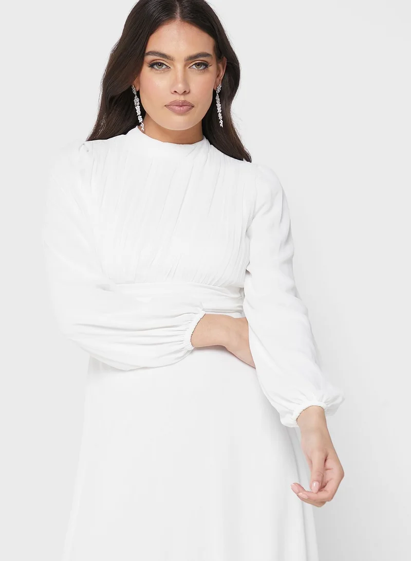 Khizana Puff Sleeve A-Line Dress