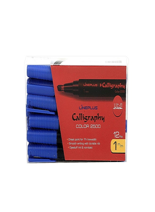 LINEPLUS Calligraphy Pen Blue Set of 12-1 MM