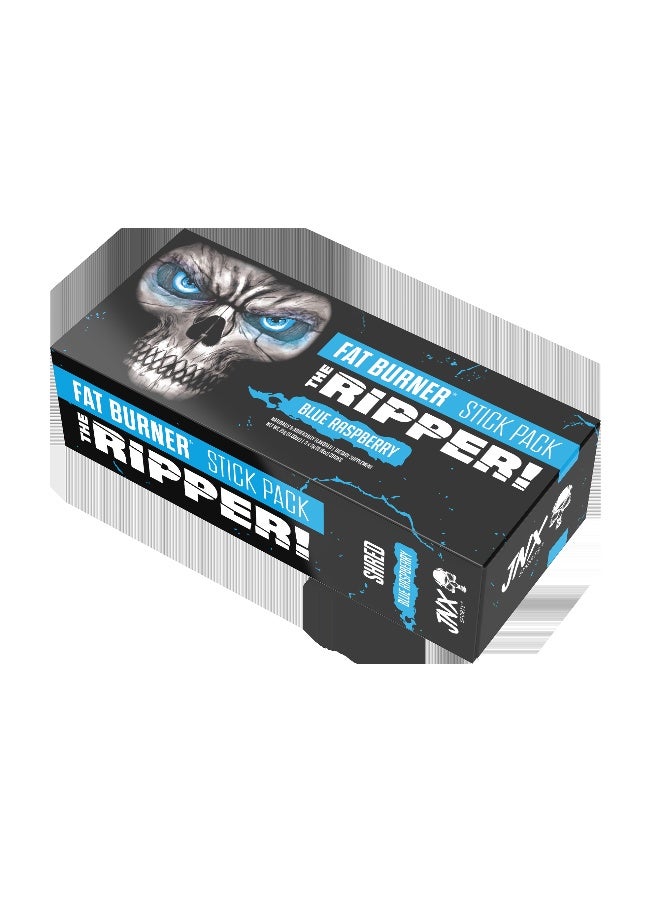 JNX Sports The Ripper! Fat Burner Pre-Workout Blue Raspberry – 5 x Single Serves Thermogenic Formula + Appetite Suppressant L-Carnitine, Taurine & Raspberry Ketones - Image 1