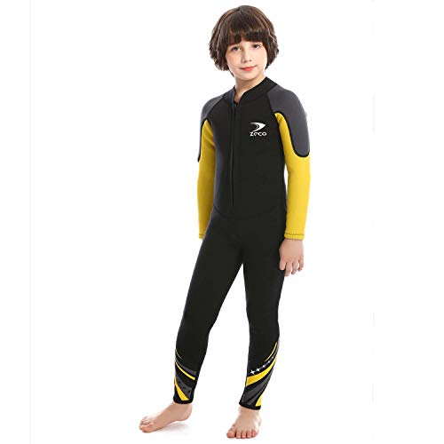 ZCCO Kids Wetsuit,2.5mm Neoprene Diving Suit for Teens,Full Body Swimsuit for Boys and Girls,Long Sleeve One Piece Wet Suit Perfect for Swimming, Surfing, and Water Sports (Black, XS) - Image 2