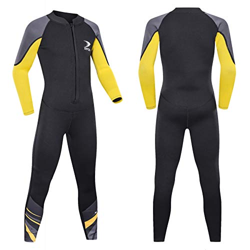 ZCCO Kids Wetsuit,2.5mm Neoprene Diving Suit for Teens,Full Body Swimsuit for Boys and Girls,Long Sleeve One Piece Wet Suit Perfect for Swimming, Surfing, and Water Sports (Black, XS) - Image 1
