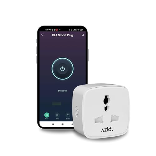 AZIOT 10A Smart Plug with Energy Monitoring – WiFi/Bluetooth – Made in India – Timer Function – Works with Google Home & Amazon Alexa - Image 1