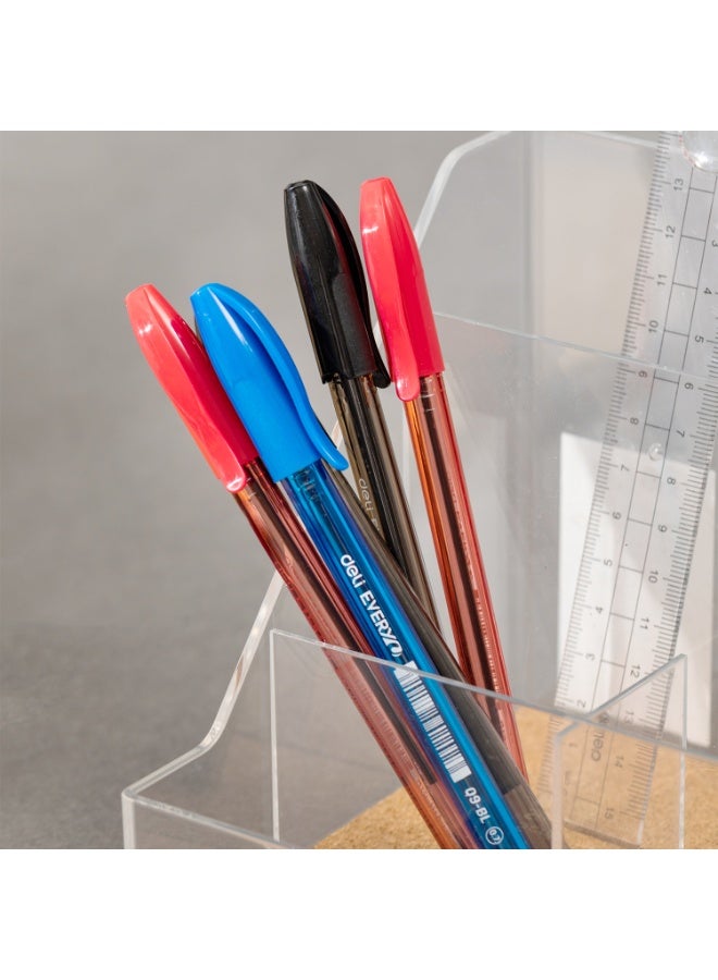 Deli Ballpoint Pen 0.7mm, Red Ink, Fine Tip, 50 Pieces Pack for School, Office & Business Use - Image 2