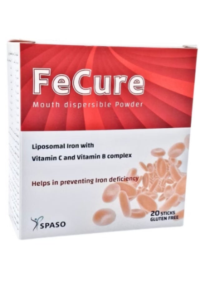 SPASO Fecure Liposomal Iron Sachets 20’s with Vitamin C & Vitamin B Complex – High Absorption Iron Supplement - Image 2