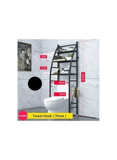 BLOOMING TIME 3 Tier Metal Toilet Storage Rack Black  - Image 2