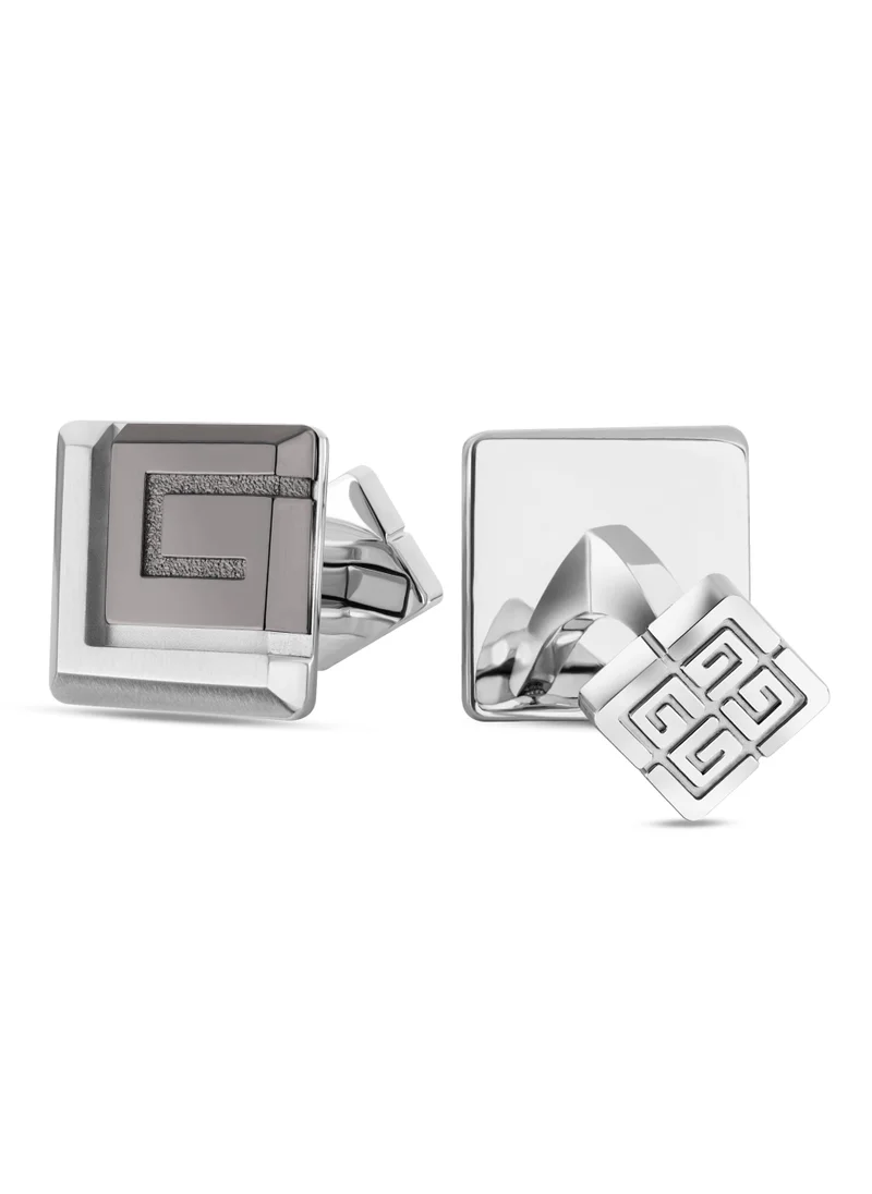 Guy Laroche Alex Two Tone Grey and Silver Cufflinks for Men