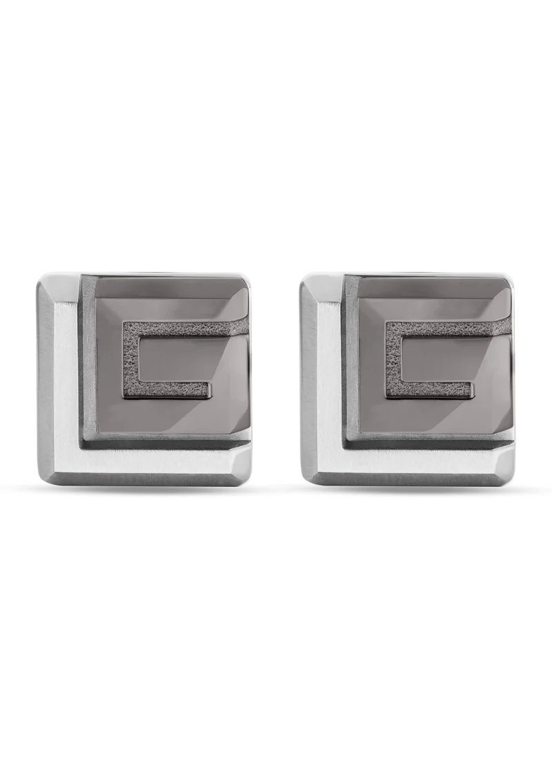 Guy Laroche Alex Two Tone Grey and Silver Cufflinks for Men