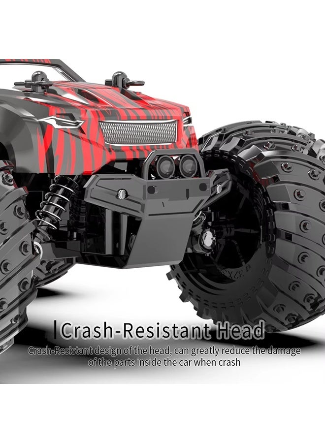 JJRC JJRC Q105 Remote Control Car, 1:18 Scale All Terrain RC Cars, 15Km/h with Colorful LedLight and Two Rechargeable Batteries, Comes with four mini roadblock cones and four cone stickers，Remote Control Truck Off Road Racing Car Toys  for Kids and Boys  - Image 3