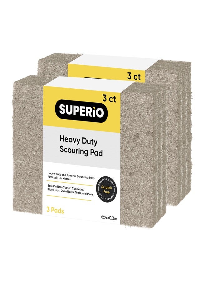 Superio وسادة تنظيف طبيعية غير خادشة مصنوعة من الألياف النباتية، مجموعة من 6 وسادات تنظيف صديقة للبيئة وقابلة لإعادة الاستخدام من سوبريو - Image 1