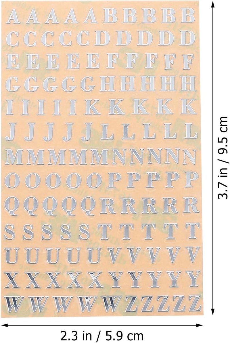 KALLORY 26 Sheets Metal Alphabet Number Stickers for Nail Art and DIY Crafts, Self-Adhesive Mixed Style Decals for Scrapbooking, Essential Oil Bottle Labels, Multi-Purpose Use Random Style - Image 2