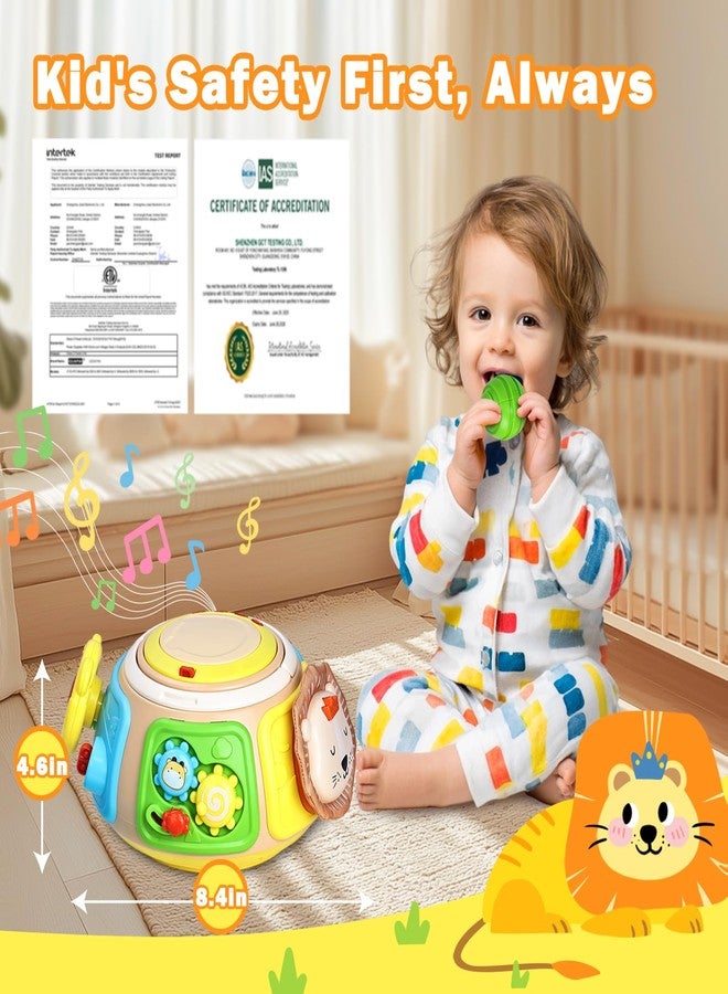 Sumapner 7-in-1 Activity Cube Drum Montessori Toys for Baby, Busy Toys for Toddlers with 9 Sensory Shape Blocks, Music & Light Educational Toys Christmas Birthday Gifts for Kids Boys Girls - Image 5