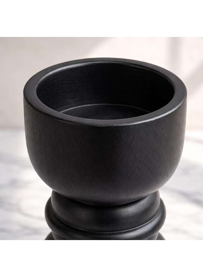 Pan Home Black Wood Pillar Candle Holder - Image 3