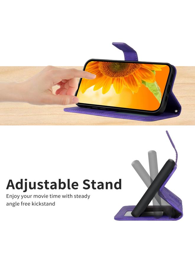 اس-توب جراب لهاتف Motorola Moto G Stylus 5G، جراب هاتف جلدي قلاب بنقشة زهرة الشمس مع حبل تعليق - Image 5