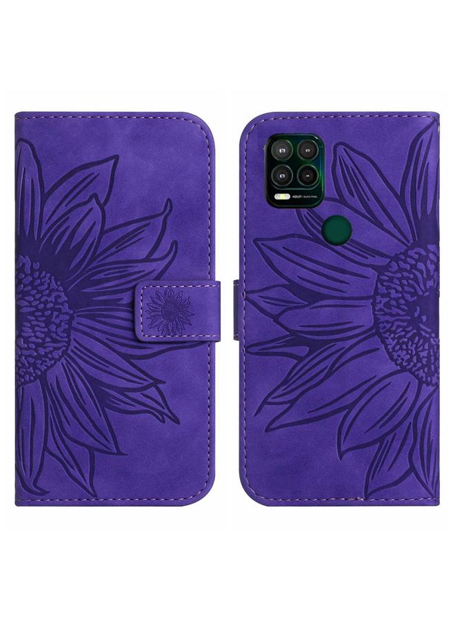 اس-توب جراب لهاتف Motorola Moto G Stylus 5G، جراب هاتف جلدي قلاب بنقشة زهرة الشمس مع حبل تعليق - Image 2