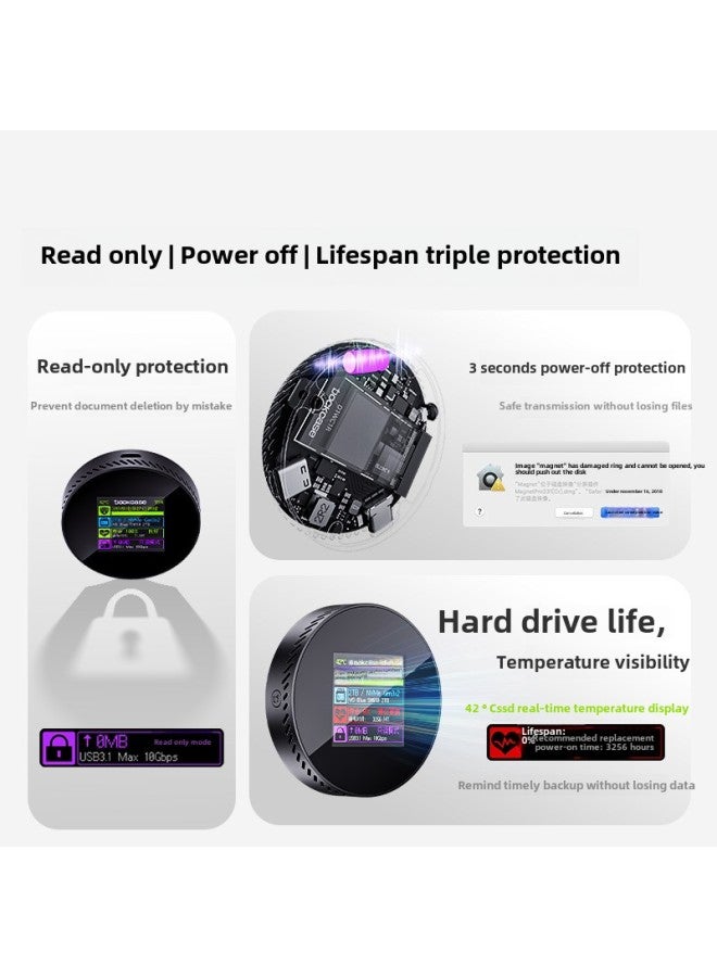 Dockcase Docese Magnetic Hard Disk Box PD Power Supply Visualization Screen 2242 NVMe 10GBPS-Color: Magsafe Magnetic Suction + Visual Screen + 15w Power Supply  - Image 5