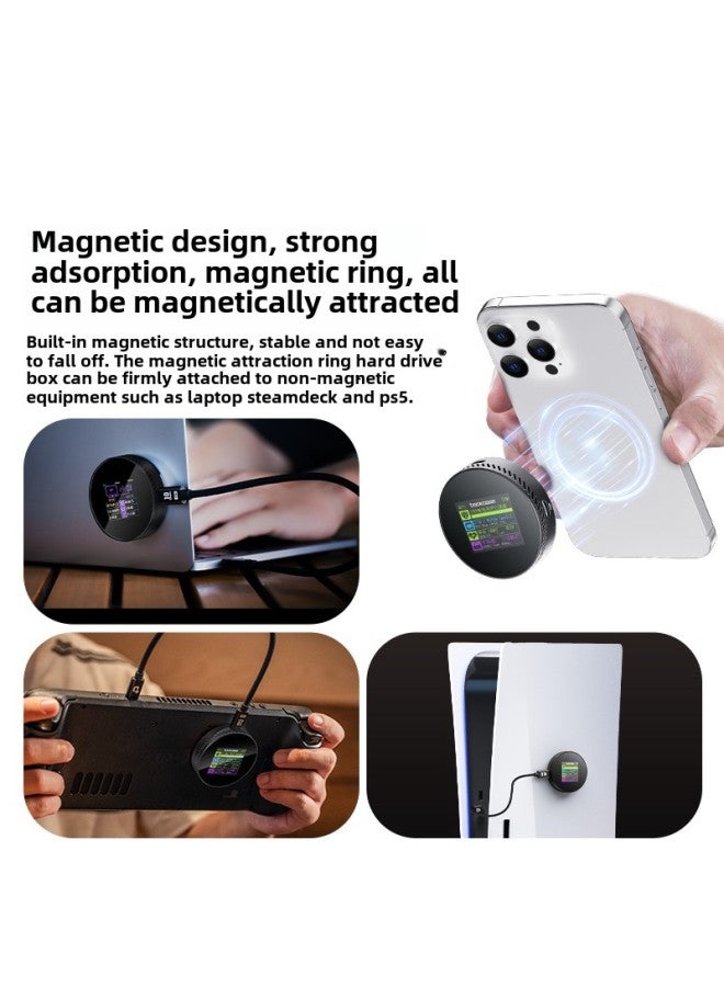 Dockcase Docese Magnetic Hard Disk Box PD Power Supply Visualization Screen 2242 NVMe 10GBPS-Color: Magsafe Magnetic Suction + Visual Screen + 15w Power Supply  - Image 3