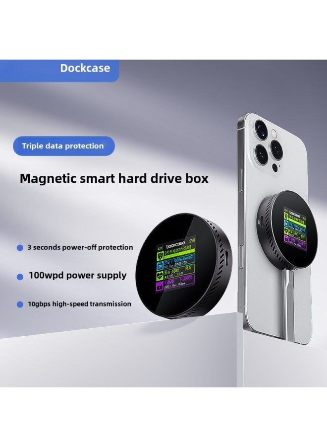 Dockcase Docese Magnetic Hard Disk Box PD Power Supply Visualization Screen 2242 NVMe 10GBPS-Color: Magsafe Magnetic Suction + Visual Screen + 15w Power Supply  - Image 2