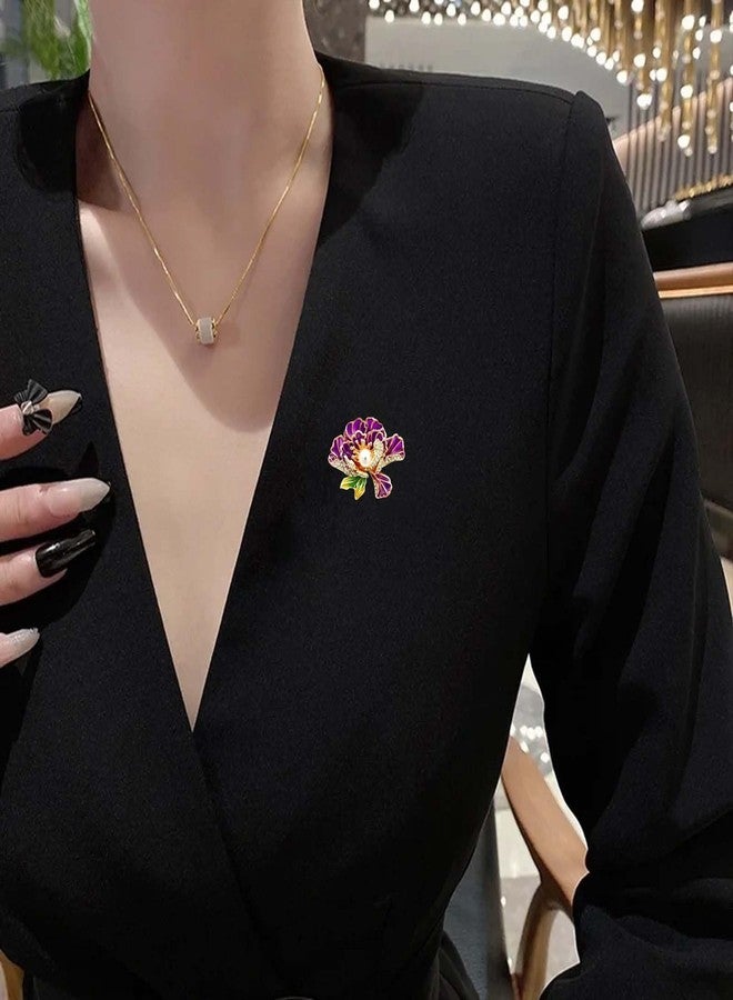 Aeenioy 2 PCS Brooch Pin for Women, Elegant Peony Flower Brooch Alloy Saree Pins for Women, Stylish Hijab and Scarf Accessories, Perfect for Wedding, Party and Formal Occasions - Image 5