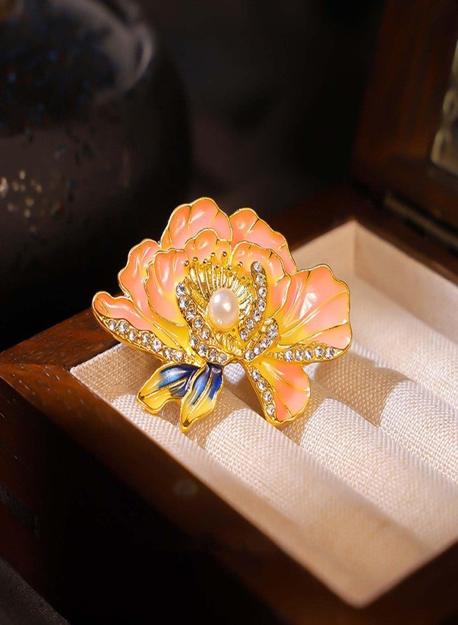 Aeenioy 2 PCS Brooch Pin for Women, Elegant Peony Flower Brooch Alloy Saree Pins for Women, Stylish Hijab and Scarf Accessories, Perfect for Wedding, Party and Formal Occasions - Image 4