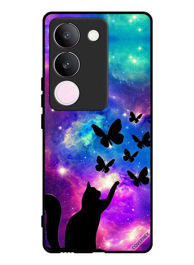 Covernex Protective Case Cover For vivo V29 Cat & Butterflies - Image 1