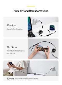 Winla 66W/6A Super Fast Charging Cable, Retractable Coiled Multi Charging Cable 3 in 1 Charger Cord with USB C/Lightning/Micro USB Port for iPhone 14/13, Samsung, Huawei, Xiaomi, OPPO, iPad, Kindle(1.1m)  - Image 5
