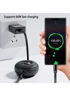 Winla 66W/6A Super Fast Charging Cable, Retractable Coiled Multi Charging Cable 3 in 1 Charger Cord with USB C/Lightning/Micro USB Port for iPhone 14/13, Samsung, Huawei, Xiaomi, OPPO, iPad, Kindle(1.1m)  - Image 3