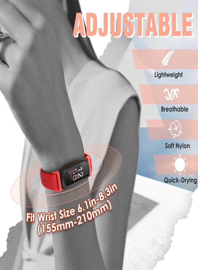 Bcuckood سوار نايلون من Bcuckood متوافق مع Fitbit Inspire 3/2/HR/Ace 3/Ace 2، سوار رياضي ناعم من النايلون، قابل للتهوية، حزام بديل قابل للتعديل للنساء والرجال - Image 5