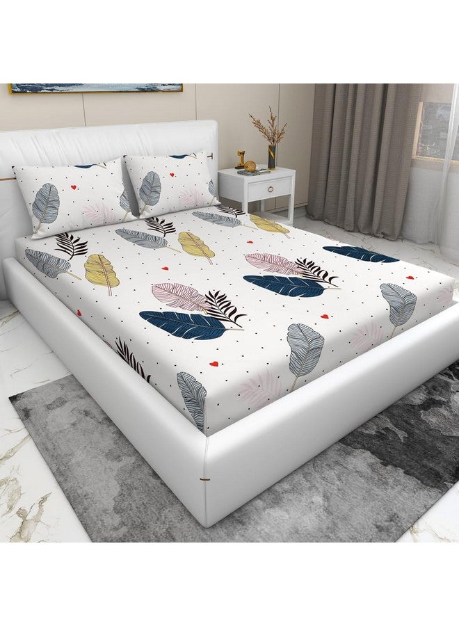 RD TREND Presents Bedsheet for Double Bed 210 TC, Size- 90/100 Inchs (228/254 CM),Polycotton Double Bed bedsheet with 2 Pillow Covers(18/28 Inchs) Color-Multi Pattern- Pankh - Image 1