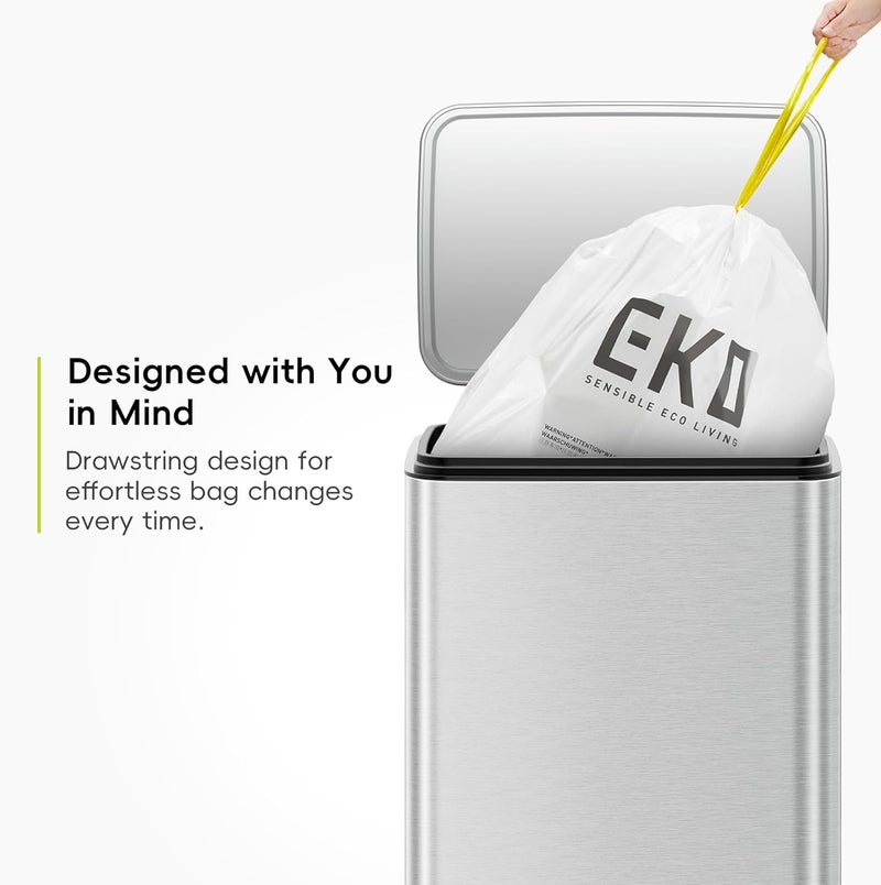EKO Size E Drawstring Bin Liners, 25-35 Litres, White - Image 4