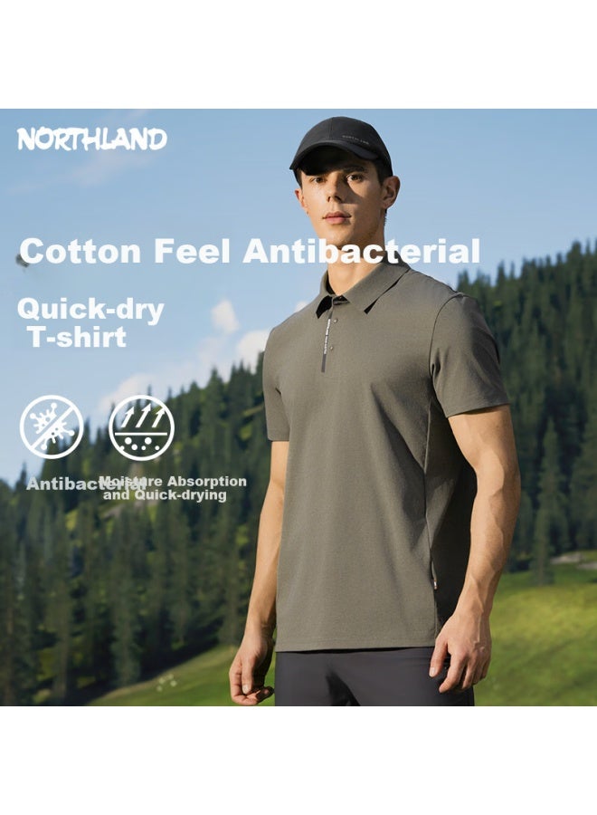 NorthLand New Men'S Moisture-Wicking Quick-Dry Polo Shirt Outdoor Sun Protection Elastic Antibacterial Turn-Down Collar Short Sleeve T-Shirt Men - Image 1