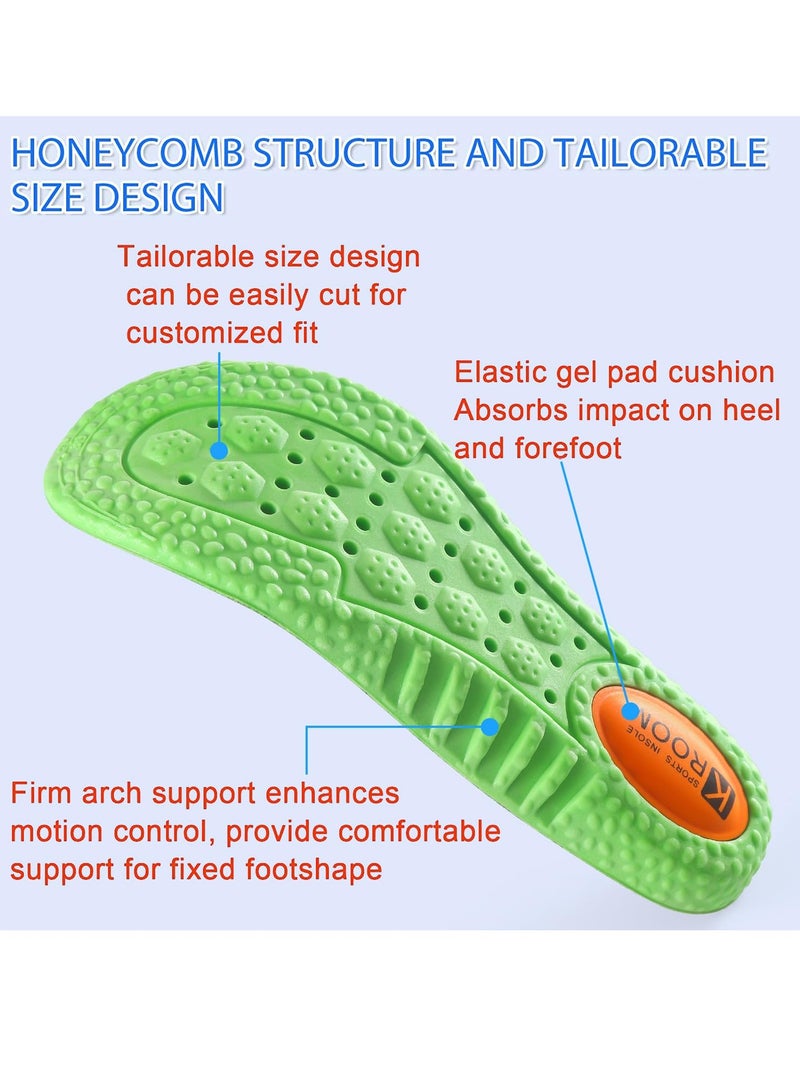 Zikra Shoe Insoles for Men Women,Comfortable Sports Shoe Inserts Memory Foam Insoles,for Shock Absorption and Relieve Foot Pain,Plantar Fasciitis Arch Support Insoles Size: Men's 6.5-7 / Women's 8.5-9 - Image 5