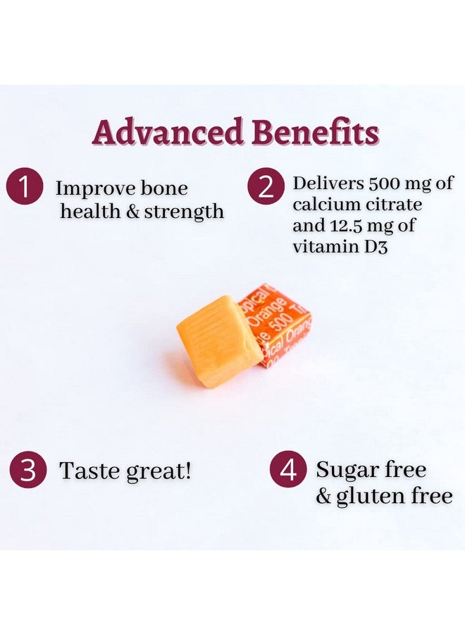 Bariatric Advantage Calcium Citrate Chewy Bites 500Mg With Vitamin D3 For Bariatric Surgery Patients Including Gastric Bypass And Sleeve Gastrectomy Sugar Free Tropical Orange Flavor 90 Count - Image 3