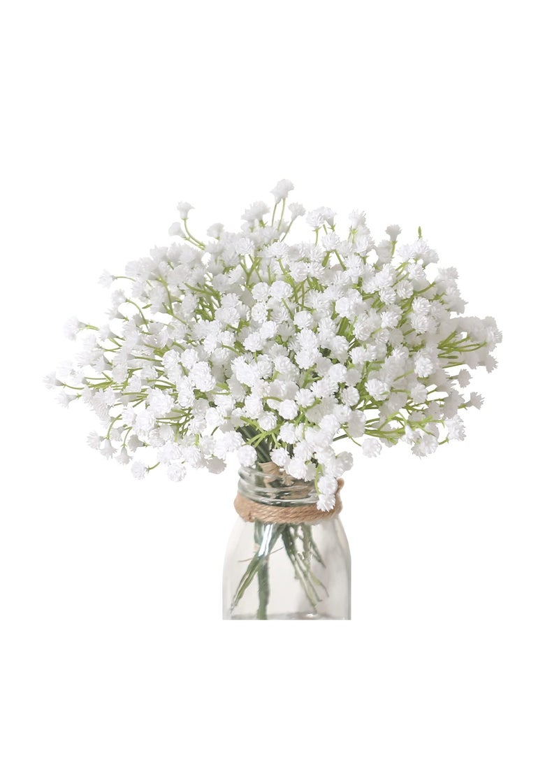 SYOSI 10PCS 30 Bunches White Babys Breath Flowers, Artificial White Fake Flowers, Fake Real Touch, Gypsophila DIY Floral Bouquets, Arrangement Wedding Bridal Bouquet, Home Decor (Vase Not Included)  - Image 1