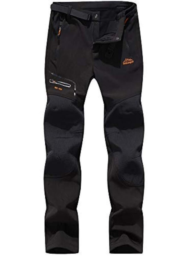 BenBoy Women's Outdoor Waterproof Windproof Fleece Slim Cargo Snow Ski Hiking Pants, Black, XS - Image 4