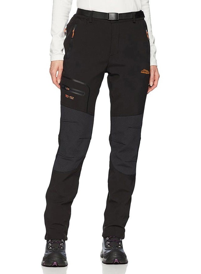 BenBoy Women's Outdoor Waterproof Windproof Fleece Slim Cargo Snow Ski Hiking Pants, Black, XS - Image 1