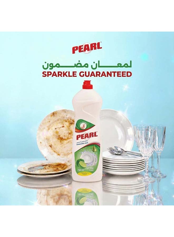 Pearl Dishwash Liquid Lime 1.5L Promo Pack Strong Grease Removal Dishwashing Soap Soft on Hands Kitchen Cleaner  2 x 750 ml, 1.5 L - Image 3