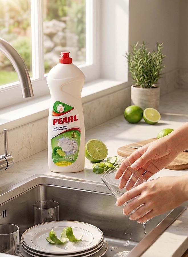 Pearl Dishwash Liquid Lime 1.5L Promo Pack Strong Grease Removal Dishwashing Soap Soft on Hands Kitchen Cleaner  2 x 750 ml, 1.5 L - Image 4