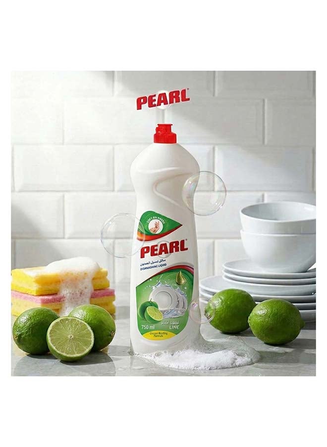 Pearl Dishwash Liquid Lime 1.5L Promo Pack Strong Grease Removal Dishwashing Soap Soft on Hands Kitchen Cleaner  2 x 750 ml, 1.5 L - Image 2