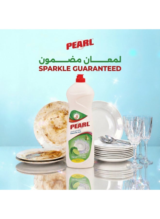 Pearl Dishwash Liquid Lime 1.5L Promo Pack Strong Grease Removal Dishwashing Soap Soft on Hands Kitchen Cleaner  2 x 750 ml, 1.5 L - Image 3