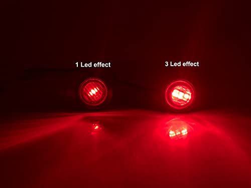Aokzeeo 50 pcs 3/4 Inch led marker light Red 3 LED Trailer lights Side Marker Indicator Lights Clearance lights Button Signal Lamps Truck Trailer Bus Marine RV Automobiles Flatbed - Image 5