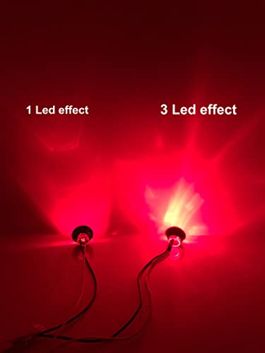 Aokzeeo 50 pcs 3/4 Inch led marker light Red 3 LED Trailer lights Side Marker Indicator Lights Clearance lights Button Signal Lamps Truck Trailer Bus Marine RV Automobiles Flatbed - Image 4