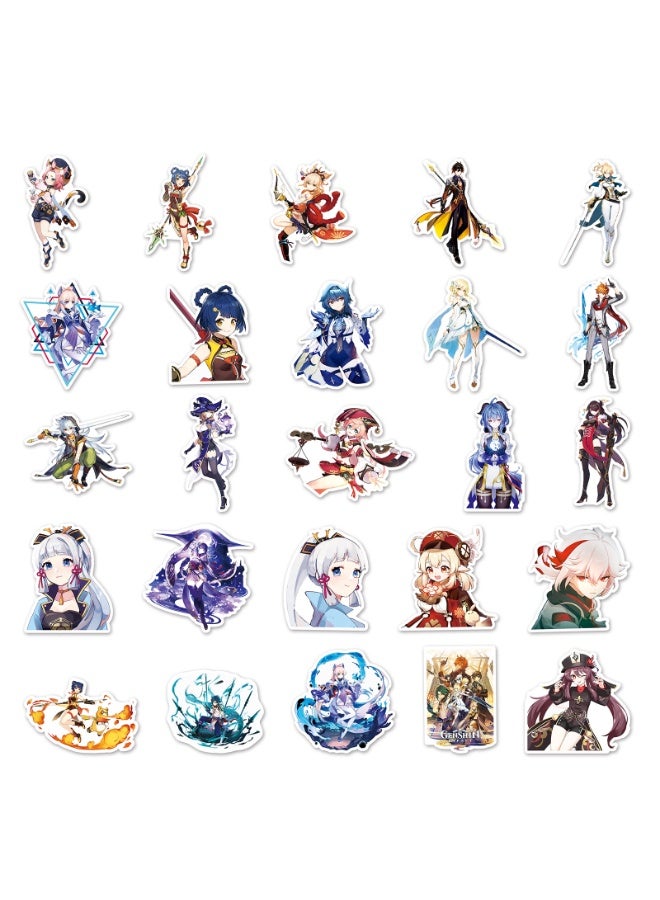 NIBEMINENT 50 Pcs Genshin Deco Kit Waterproof Stickers, High Definition Printing Bright Colors, Suitable for Laptop Skateboard Luggage Water Bottle Guitar DIY - Image 3