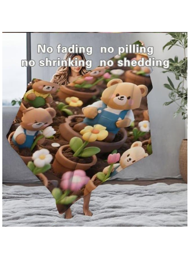 عام بطانية رقيقة من الفانيلا الكرتونية للأطفال أو الطلاب (دافئة ومريحة ومناسبة للنوم والألعاب) 100 سم * 150 سم - Image 1