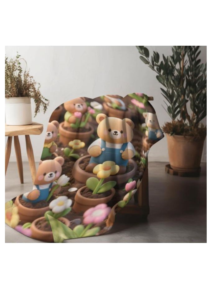 عام بطانية رقيقة من الفانيلا الكرتونية للأطفال أو الطلاب (دافئة ومريحة ومناسبة للنوم والألعاب) 100 سم * 150 سم - Image 5