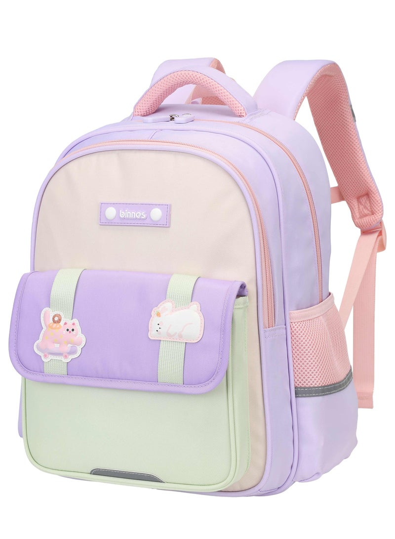 Binnes Premium Kids Backpack Light Weight Water Resistant Multifunctional School Backpack for Girls and Boys, BNS6076, Purple - Image 1