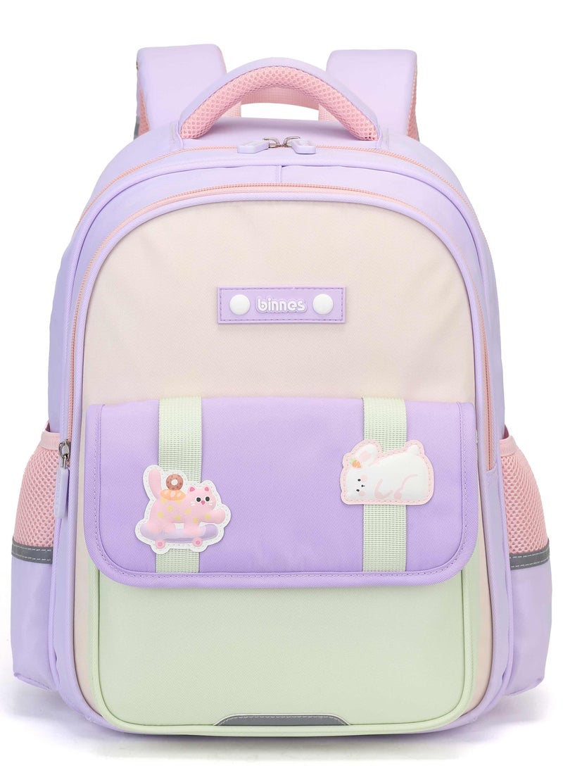 Binnes Premium Kids Backpack Light Weight Water Resistant Multifunctional School Backpack for Girls and Boys, BNS6076, Purple - Image 2